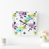 抽象芸術レトロ方形壁時計 スクエア壁時計 (ホーム)