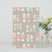 抽象芸術レトロ水中模様2 便箋 (スタンド正面)