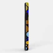 抽象芸術レトロ水玉模様 |イエローブルーアクア Case-Mate iPhoneケース (裏面/右)