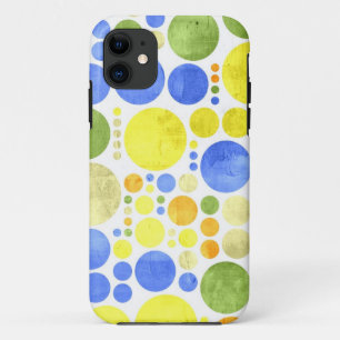 抽象芸術レトロ水玉模様 抽象芸術絵画ー iPhone 11 ケース