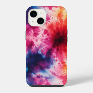 抽象芸術レトロ絞り染めパターンiPhone / iPadケース iPhone 14ケース