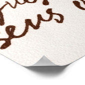 抽象芸術レトロ読み取り不能な茶色のインク書文字 ポスター (角)