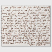 抽象芸術レトロ読み取り不能な茶色のインク書文字 ラッピングペーパー (フラット)