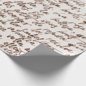 抽象芸術レトロ読み取り不能な茶色のインク書文字 ラッピングペーパー (角)