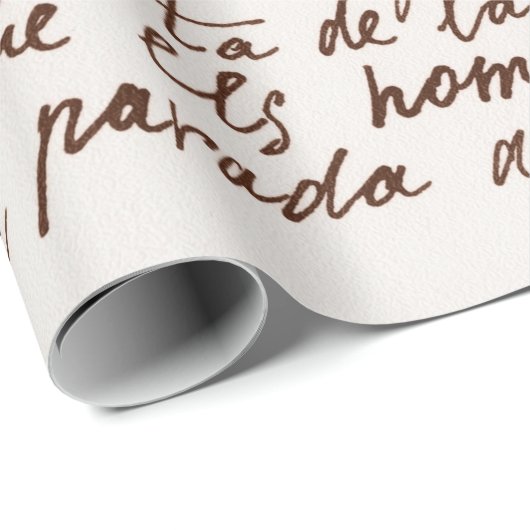 抽象芸術レトロ読み取り不能な茶色のインク書文字 ラッピングペーパー (ロールコーナー)