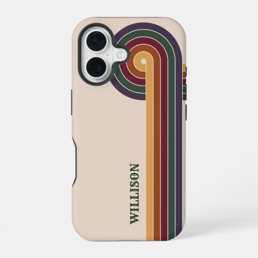 抽象芸術レトロ1980sパターン iPhone 16ケース (裏面)