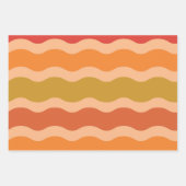 抽象芸術レトロ70年代の溝状ファンキー波 ラッピングペーパーシート (正面3)