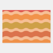 抽象芸術レトロ70年代の溝状ファンキー波 ラッピングペーパーシート (正面2)