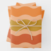 抽象芸術レトロ70年代の溝状ファンキー波 ラッピングペーパーシート (インサイチュ)