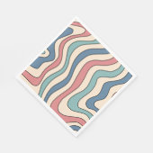 抽象芸術レトロ70s大理石ブルーレッドGroovyパターン スタンダードランチョンナプキン (角)