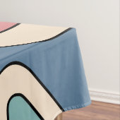 抽象芸術レトロ70s大理石ブルーレッドGroovyパターン テーブルクロス (インサイチュ)