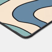 抽象芸術レトロ70s大理石ブルーレッドGroovyパターン デスクマット (コーナー)