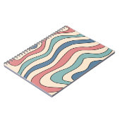 抽象芸術レトロ70s大理石ブルーレッドGroovyパターン ノートブック (左側)