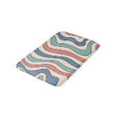 抽象芸術レトロ70s大理石ブルーレッドGroovyパターン バスマット (アングル)