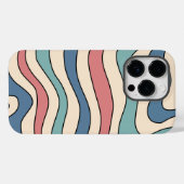 抽象芸術レトロ70s大理石ブルーレッドGroovyパターン Case-Mate iPhoneケース (裏面 (横))