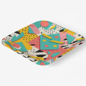 抽象芸術レトロ80s 90sテーマのパーティープレート ペーパープレート (傾斜あり)