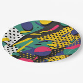 抽象芸術レトロ80s 90sテーマパーティープレート ペーパープレート (アングル)