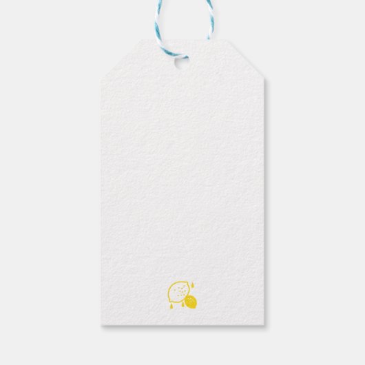抽象芸術レモンイラストレーションフレッシュシトラスアート ギフトタグ (裏面)