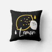 抽象芸術レモンイラストレーションフレッシュシトラスアート クッション (裏面)