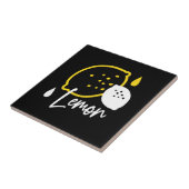 抽象芸術レモンイラストレーションフレッシュシトラスアート タイル (側面)