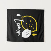 抽象芸術レモンイラストレーションフレッシュシトラスアート タペストリー (正面(横))