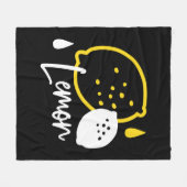 抽象芸術レモンイラストレーションフレッシュシトラスアート フリースブランケット (正面(横))