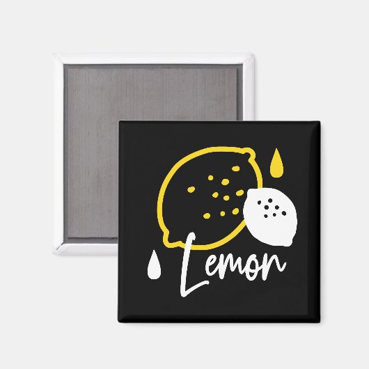 抽象芸術レモンイラストレーションフレッシュシトラスアート マグネット (正面/裏面)