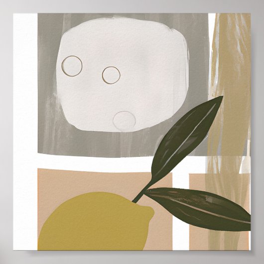 抽象芸術レモンミニマリスト ポスター (正面)