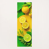 抽象芸術レモンライム自然アート ヨガマット (裏面)