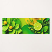 抽象芸術レモンライム自然アート ヨガマット (正面(横))