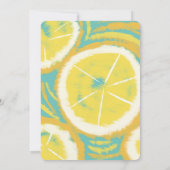 抽象芸術レモン柑橘類レモネードピンク赤ちゃんシャワー 招待状 (裏面)