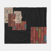 抽象芸術レンガ壁の装飾プリントバッグcluche フリースブランケット (正面(横))