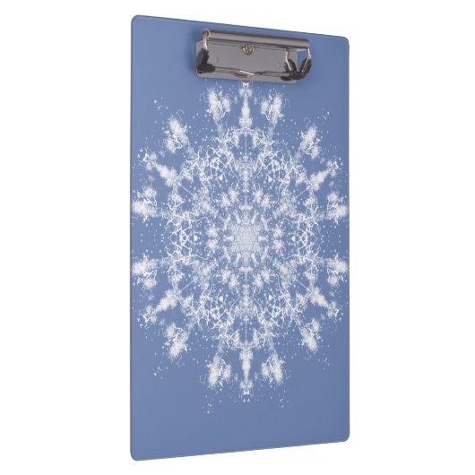 抽象芸術レースのようのブルーバックグラウンドでのフラクタル雪片 クリップボード (右)