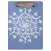 抽象芸術レースのようのブルーバックグラウンドでのフラクタル雪片 クリップボード (正面)