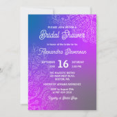 抽象芸術レースのようアートワーク紫ピンクブライダルシャワー 招待状 (正面)