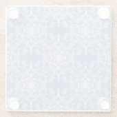 抽象芸術レースのようフラクタル雪片パターン（青） ガラスコースター (裏面)