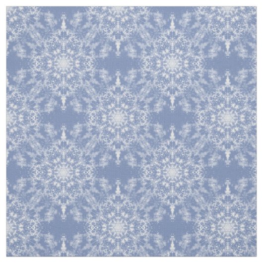 抽象芸術レースのようフラクタル雪片パターン(青) ファブリック (見本)