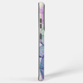 抽象芸術レースのようフラワーパープルブルーカスタムアート SAMSUNG GALAXYケース (右側面)