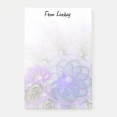 抽象芸術レースのようフローラデザインパープルブルーカスタム ポストイット (正面)