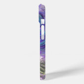 抽象芸術レースのよう花紫色ブルーデジタルアート Case-Mate iPhoneケース (裏面 / 左)