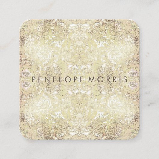 抽象芸術レースルック美しいスタイル スクエア名刺 (正面)