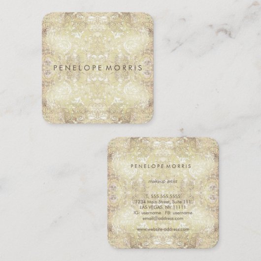 抽象芸術レースルック美しいスタイル スクエア名刺 (正面/裏面)