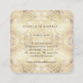 抽象芸術レースルック美しいスタイル スクエア名刺 (裏面)