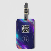 抽象芸術ロカラフルゴQRコード推進ビジネス ラゲッジタグ (正面縦)