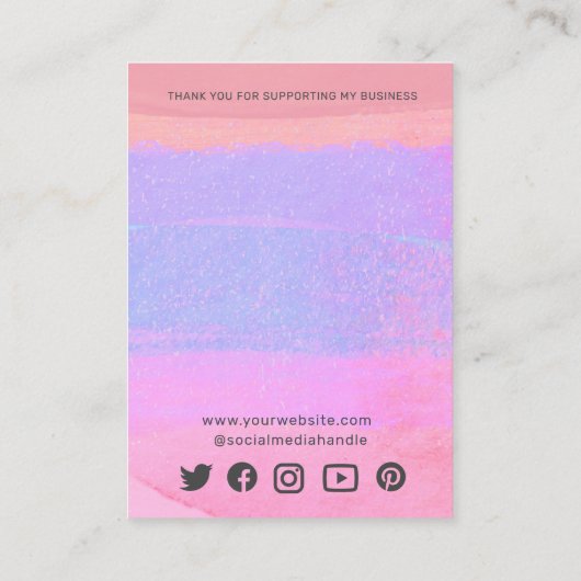 抽象芸術ロゴを追加するヘアクリップバレットディスプレイ コーリングカード (裏面)