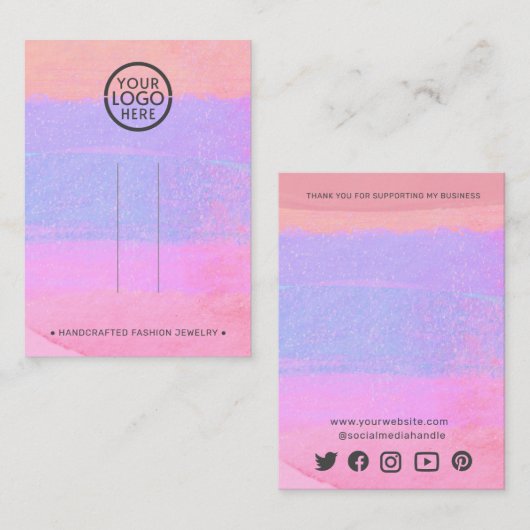 抽象芸術ロゴを追加するヘアクリップバレットディスプレイ コーリングカード (正面/裏面)