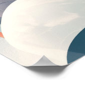 抽象芸術ロックグレーと赤モダン ポスター (角)