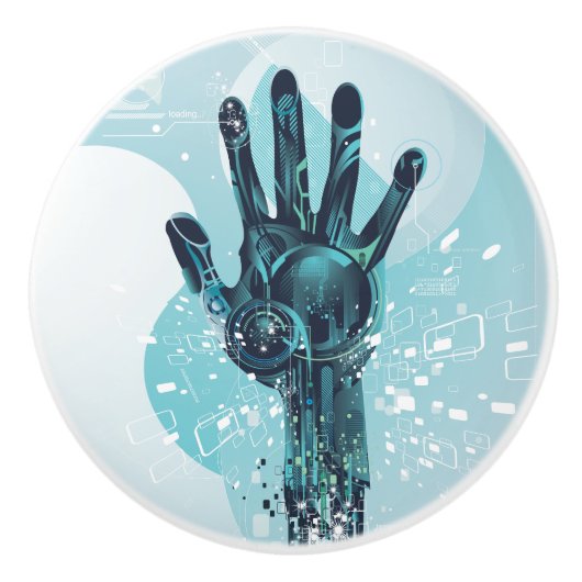 抽象芸術ロボットハンドセラミックノブ セラミックノブ (正面)