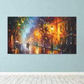 抽象芸術ロマンチックな都市の風景油絵 キャンバスプリント (インサイチュ (ウッドフロア))
