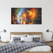 抽象芸術ロマンチックな都市の風景油絵 キャンバスプリント (インサイチュ (寝室))